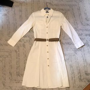 White Theory “Megan” belted shirt dress